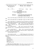 Tờ trình về việc phê duyệt kế hoạch đấu thầu 