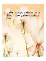 Bài giảng luật cạnh tranh   chương 2  các hành vi lạm dụng vị trí thống lĩnh thị trường