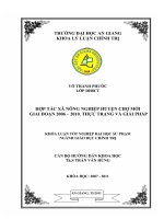 Hợp tác xã nông nghiệp huyện chợ mới giai đoạn 2006   2010   thực trạng và giải pháp 