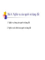 Bài giảng luật đất đai   bài 6  nghĩa vụ của người sử dụng đất
