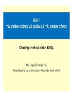 Bài 1  tài chính công và quản lý tài chính công
