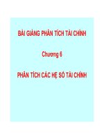 Bài giảng phân tích tài chính doanh nghiệp   chương 6  phân tích các hệ số tài chính