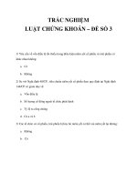 TRẮC NGHIỆM LUẬT CHỨNG KHOÁN đề số 3 