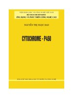 Ebook cytochrome   p450  phần 1   PGS TS  nguyễn thị ngọc dao