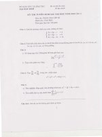 Đề thi tuyển sinh sau đại học môn toán cao cấp III năm 2012 (đợt 1) 