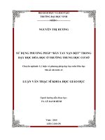 Sử dụng phương pháp bàn tay nặn bột trong dạy học hóa học ở trường THCS