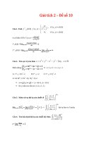 Giải tích 2 đề số 10 
