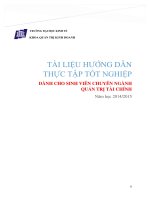 Tài liệu hướng dẫn thực tập tốt nghiệp dành cho sinh viên chuyên ngành quản trị tài chính   trường đh kinh tế