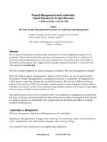 The four project management processes of leadership and management 