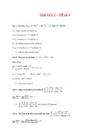 Giải tích 2 đề số 4 