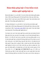 Hoàn thiện pháp luật về bảo hiểm trách nhiệm nghề nghiệp luật sư