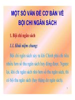 Bài giảng một số vấn đề cơ bản về bội chi ngân sách
