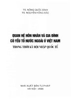 Ebook quan hệ hôn nhân và gia đình có yếu tố nước ngoài ở việt nam trong thời kì hội nhập quốc tế  phần 1   TS  nông đức