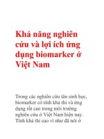 Khả năng nghiên cứu và lợi ích ứng dụng biomarker ở việt nam 