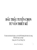 Bài giảng đấu thầu tuyển chọn tư vấn thiết kế   TS  lưu trường văn