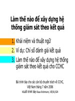 Bài trình bày  làm thế nào để xây dựng hệ thống giám sát theo kết quả
