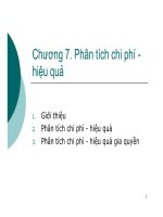 Bài giảng phân tích kinh tế dự án  chương 7   GV  phạm lê thông 