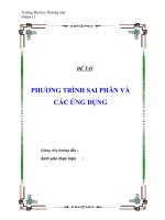 ĐỀ tài PHƯƠNG TRÌNH SAI PHÂN và các ỨNG DỤNG