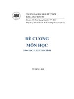 Đề cương môn học luật tài chính (đh kinh tế HCM)