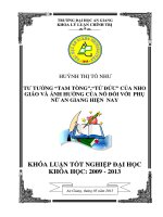Tư tưởng tam tòng, tứ đức của nho giáo và ảnh hưởng của nó đối với phụ nữ an giang hiện nay 