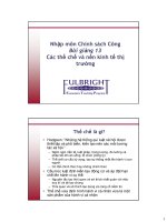 Nhập môn chính sách công và phân tích thể chế   bài giảng 13 
