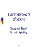 Bài giảng tài chính công ty nâng cao  chương 9
