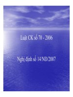 Bài giảng luật chứng khoán 70   2006   nghị định số 14 nđ 2007