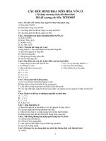 Câu hỏi minh họa môn hóa vô cơ