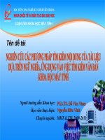 NGHIÊN cứu các PHƯƠNG PHÁP tìm KIẾM nội DUNG của tài LIỆU dựa TRÊN NGỮ NGHĨA, ỨNG DỤNG vào VIỆC tìm KIẾM văn bản KHOA học máy TÍNH 