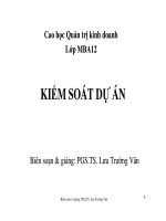 Bài giảng kiểm soát dự án   PGS TS  lưu trường văn
