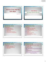 Bài giảng toán ứng dụng tin học  chương 1 