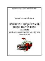 Giáo trình bảo dưỡng động cơ và hệ thống truyền động   mđ05  vận hành máy gặt đập liên hợp