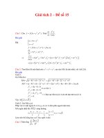 Giải tích 2 đề số 15 