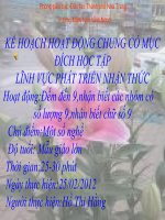 KẾ HOẠCH HOẠT ĐỘNG CHUNG có mục ĐÍCH học tập đếm đến 9 