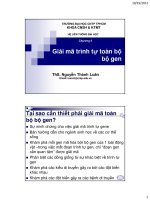 Bài giảng tin sinh học  chương 5   ths  nguyễn thành luân