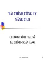 Bài giảng tài chính công ty nâng cao  chương 3