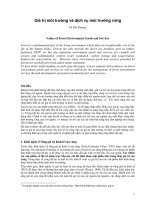 Nghiên cứu khoa học giá trị môi trường và dịch vụ môi trường 