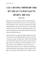 Quyền sở hữu trí tuệ   các CHƯƠNG TRÌNH hỗ TRỢ kỹ THUẬT và đào tạo về sở hữu TRÍ TUỆ 