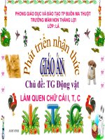 GIÁO án mầm NON làm quen chữ cái  i, t, c 