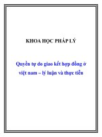 Quyền tự do giao kết hợp đồng ở việt nam lý luận và thực tiễn