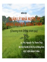 Bài giảng quản lý nhà nước về nông nghiệp, nông thôn  chương i   ths  nguyễn thị thanh thủy