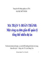 Bài giảng ma trận hoàn thành  một công cụ đơn giản để quản lý tổng thể nhiều dự án   TS  lưu trường văn 