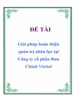 ĐỀ tài giải pháp hoàn thiện quản trị nhân lực tại công ty cổ phần bưu chính viettel