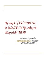 Bài giảng kỹ năng luật sư tham gia vụ án dân sự thương mại   tài liệu, chứng cứ chứng minh   TS  ngô thế tiến