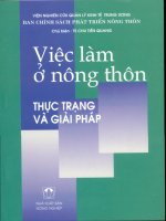 Ebook việc làm ở nông thôn thực trạng và giải pháp  phần 1   TS  chu tiến quang