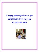 Áp dụng pháp luật tố cáo và giải quyết tố cáo  thực trạng và hướng hoàn thiện