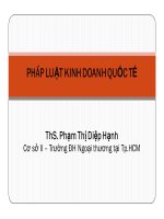 Bài giảng pháp luật kinh doanh quốc tế  chương 1   ths  phạm thị diệp hạnh