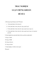 TRẮC NGHIỆM LUẬT CHỨNG KHOÁN đề số 2 