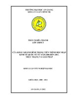 Cửa khẩu khánh bình trong tiến trình hội nhập kinh tế quốc tế từ năm 2006 đến năm 2011   thực trạng và giải pháp 