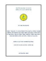 Thực trạng và giải pháp ứng dụng công nghệ thông tin trong dạy học môn giáo dục công dân ở trường trung học phổ thông trên địa bàn thành phố long xuyên, tỉnh an giang 